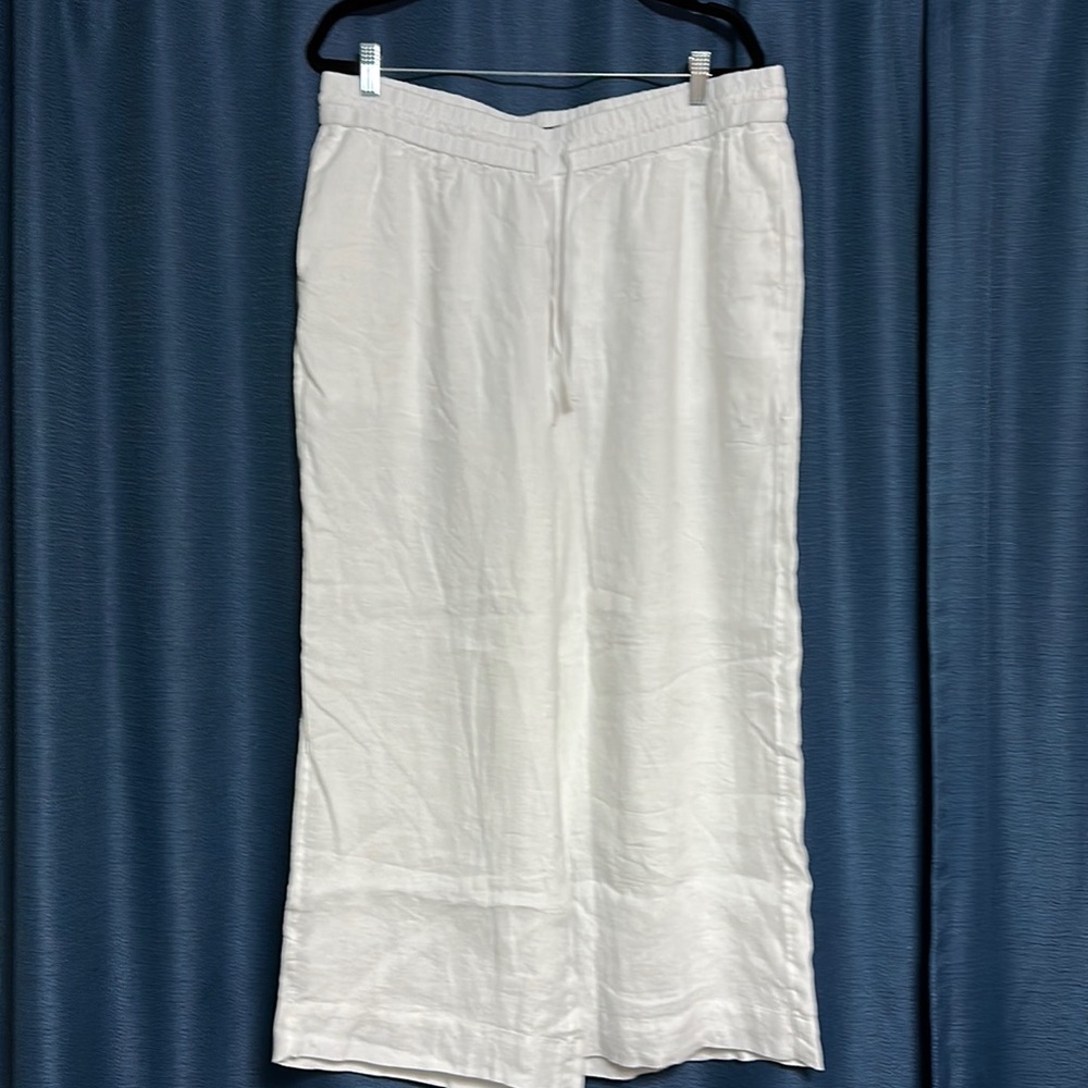 White Linen J Crew pants, Sz XL, Tall
